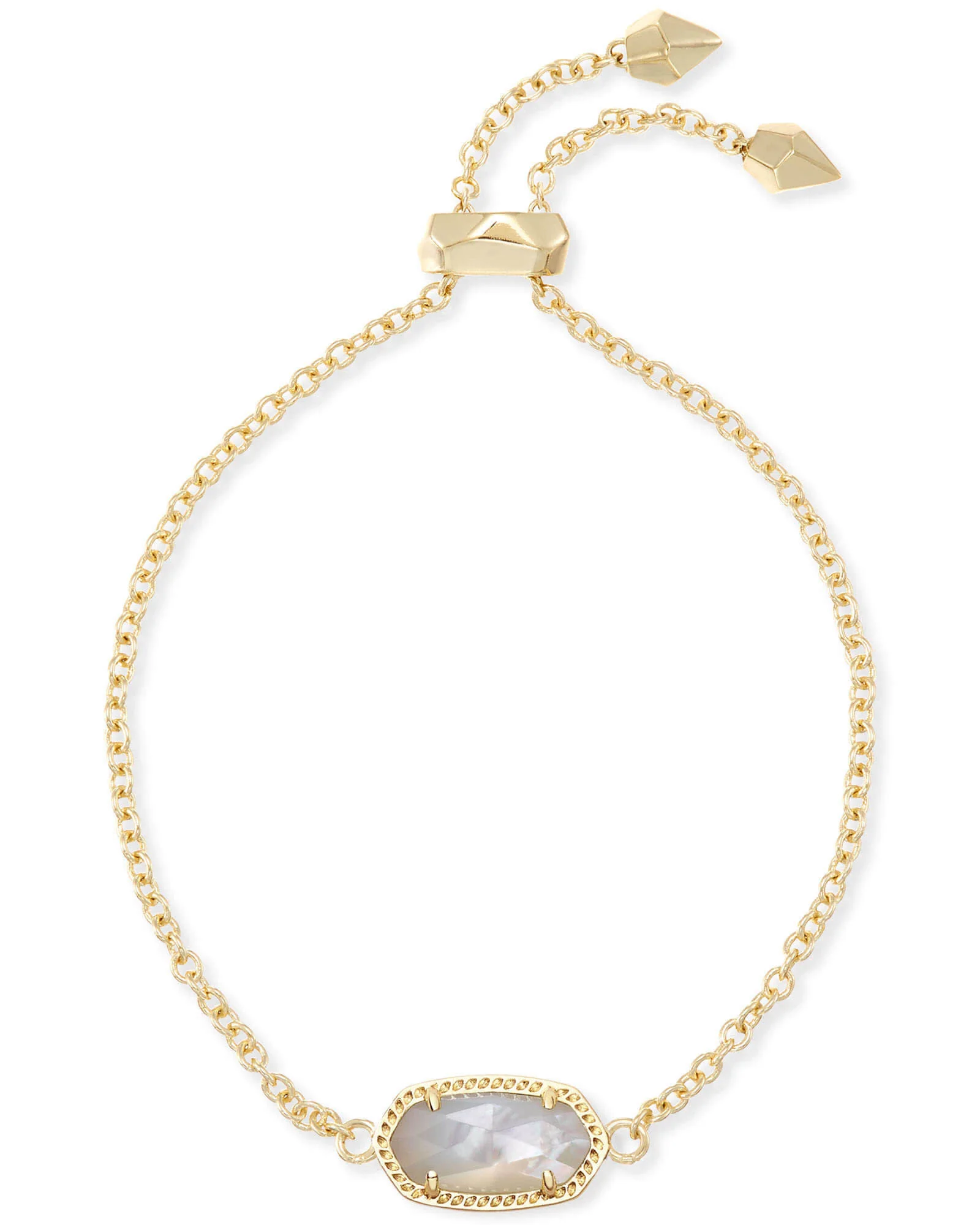 Elaina Delicate Chain Bracelet Gold Ivory Mother Of Pearl