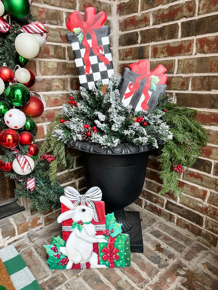 Elegant Snowy Rabbit with Gifts - Image 3