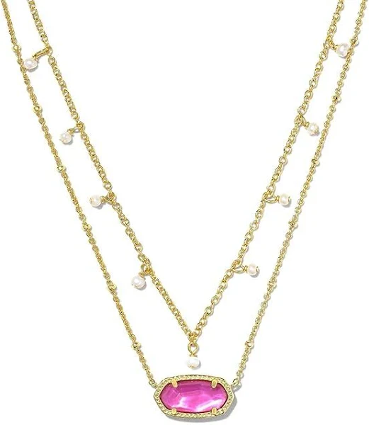 Elisa Pearl Multi Strand Gold Necklace - Image 2