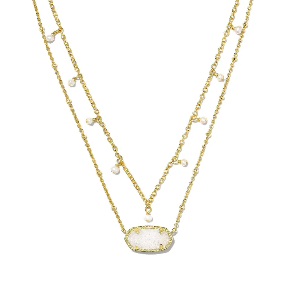 Elisa Pearl Multi Strand Gold Necklace - Image 5
