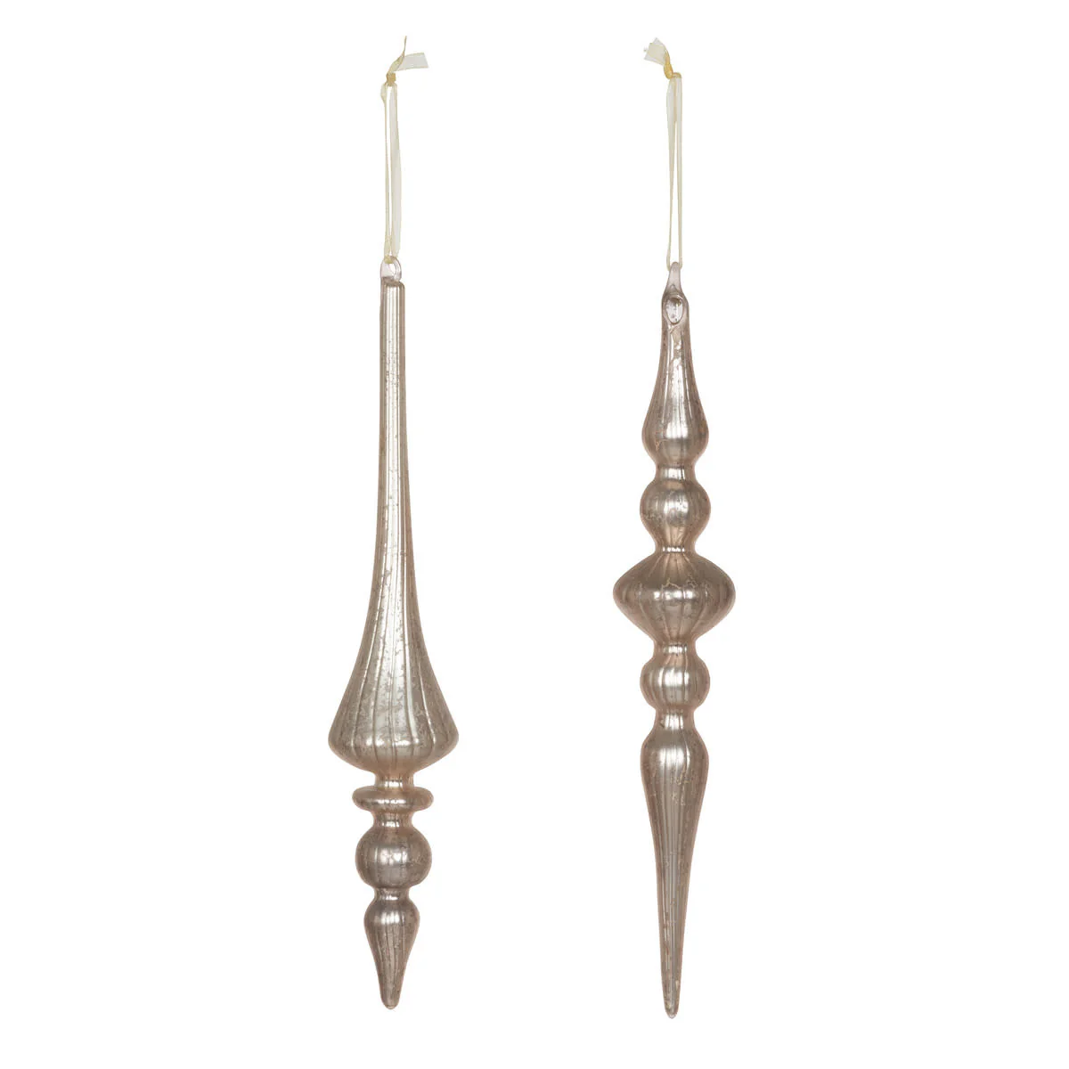 Elongated Mercury Glass Finial Ornament