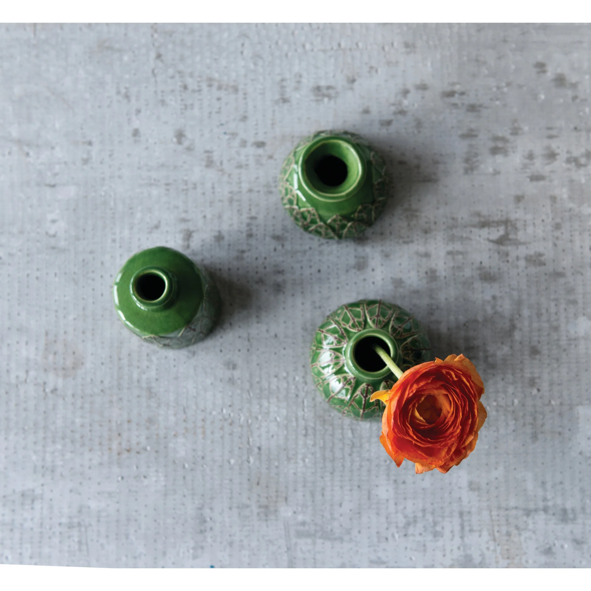 Embossed Stoneware Vases - Image 2