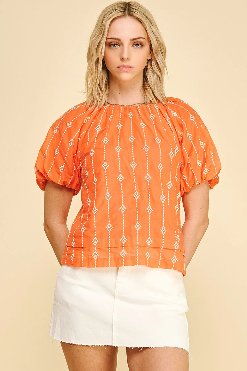 Lily Embroidered Detail Blouse Top