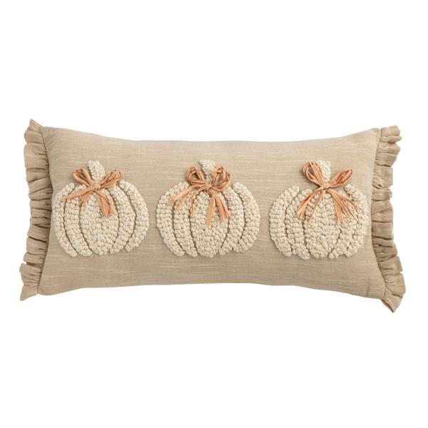 Embroidered White Pumpkin Pillow - Sold Individually - Image 4