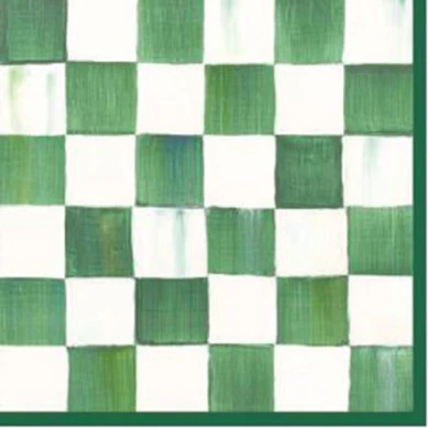Emerald Check Cocktail Paper Napkin