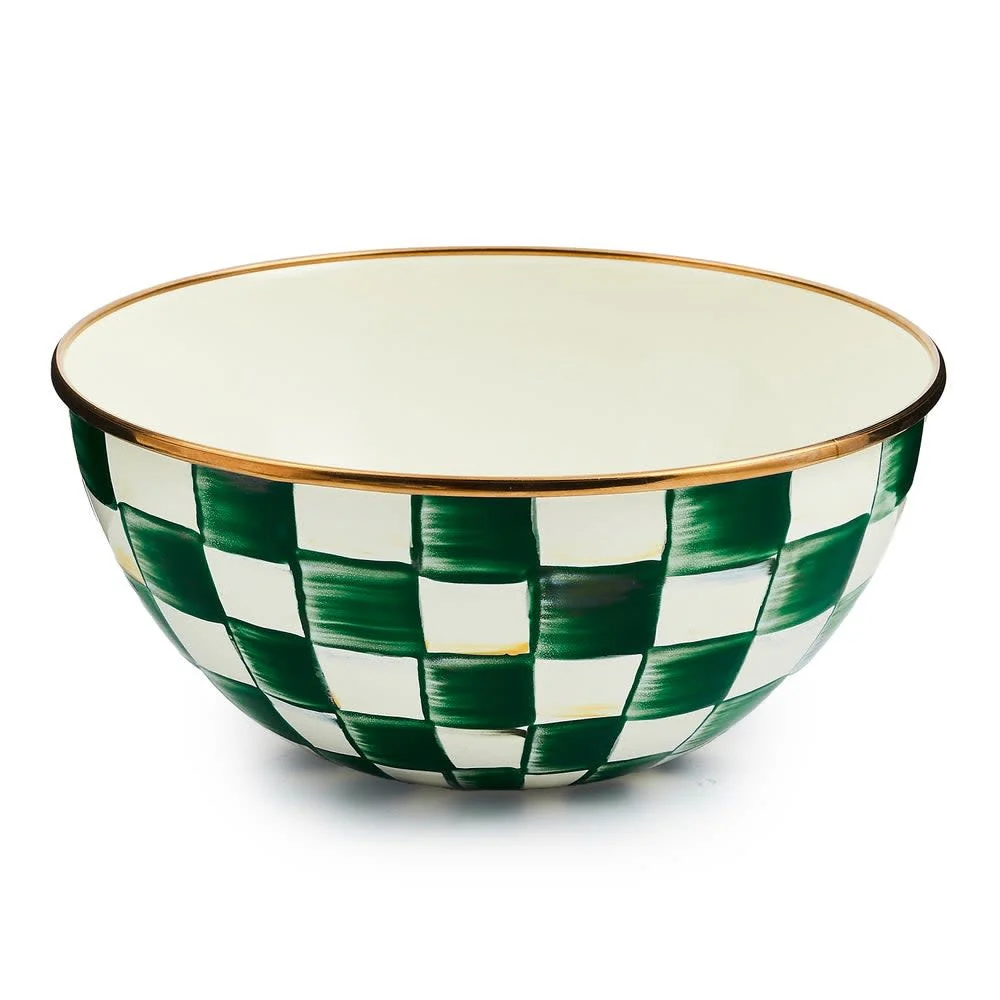 Emerald Check Enamel Everyday Bowl - Image 5