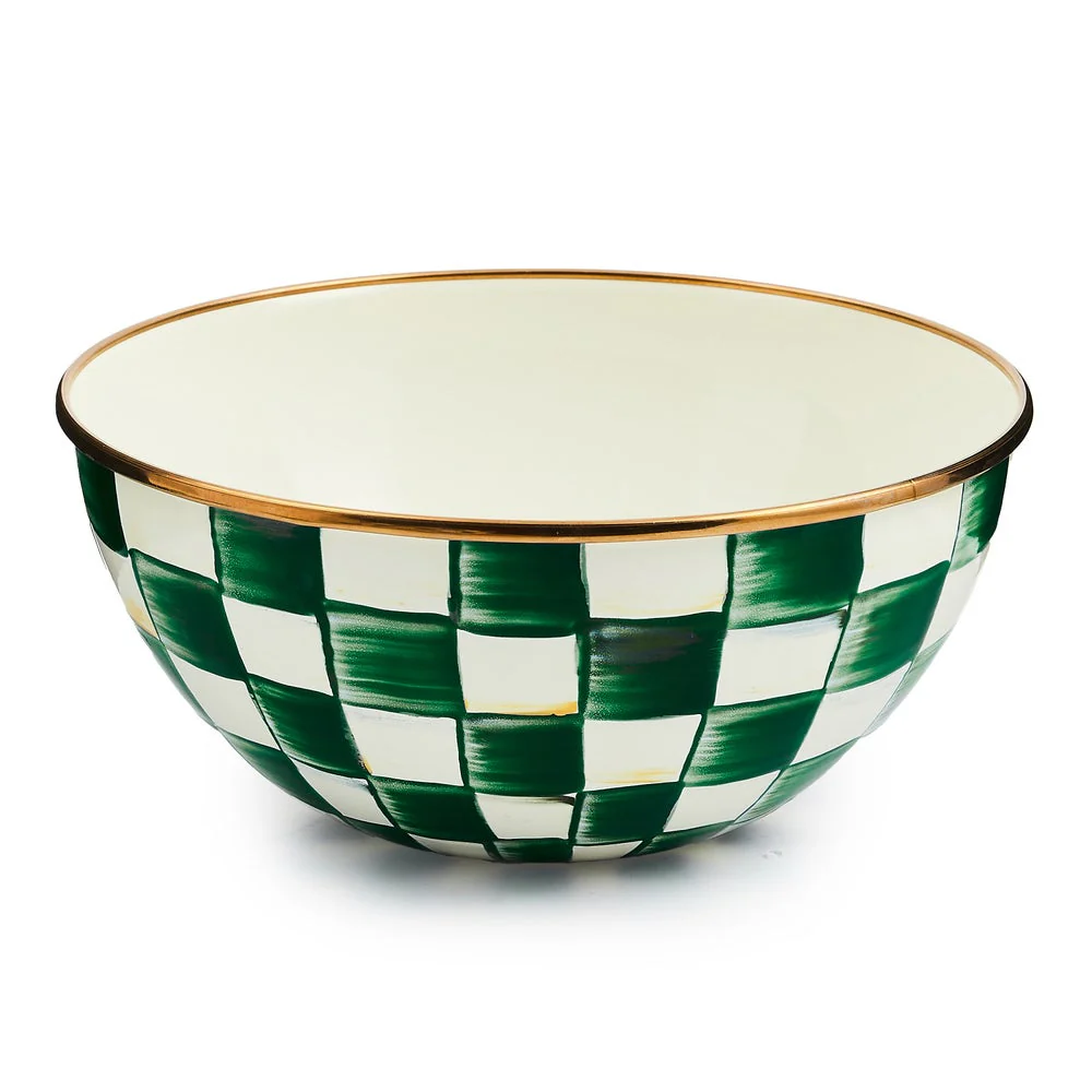Emerald Check Enamel Everyday Bowl - Image 6