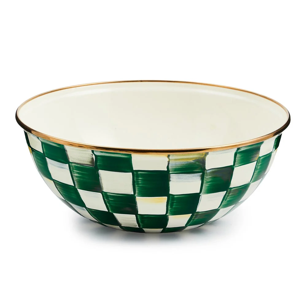 Emerald Check Enamel Everyday Bowl - Image 7