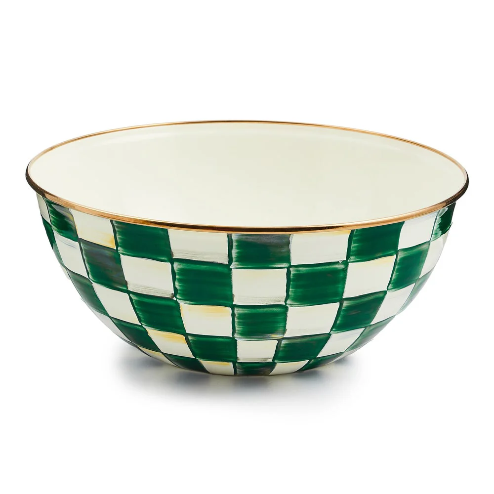 Emerald Check Enamel Everyday Bowl - Image 8