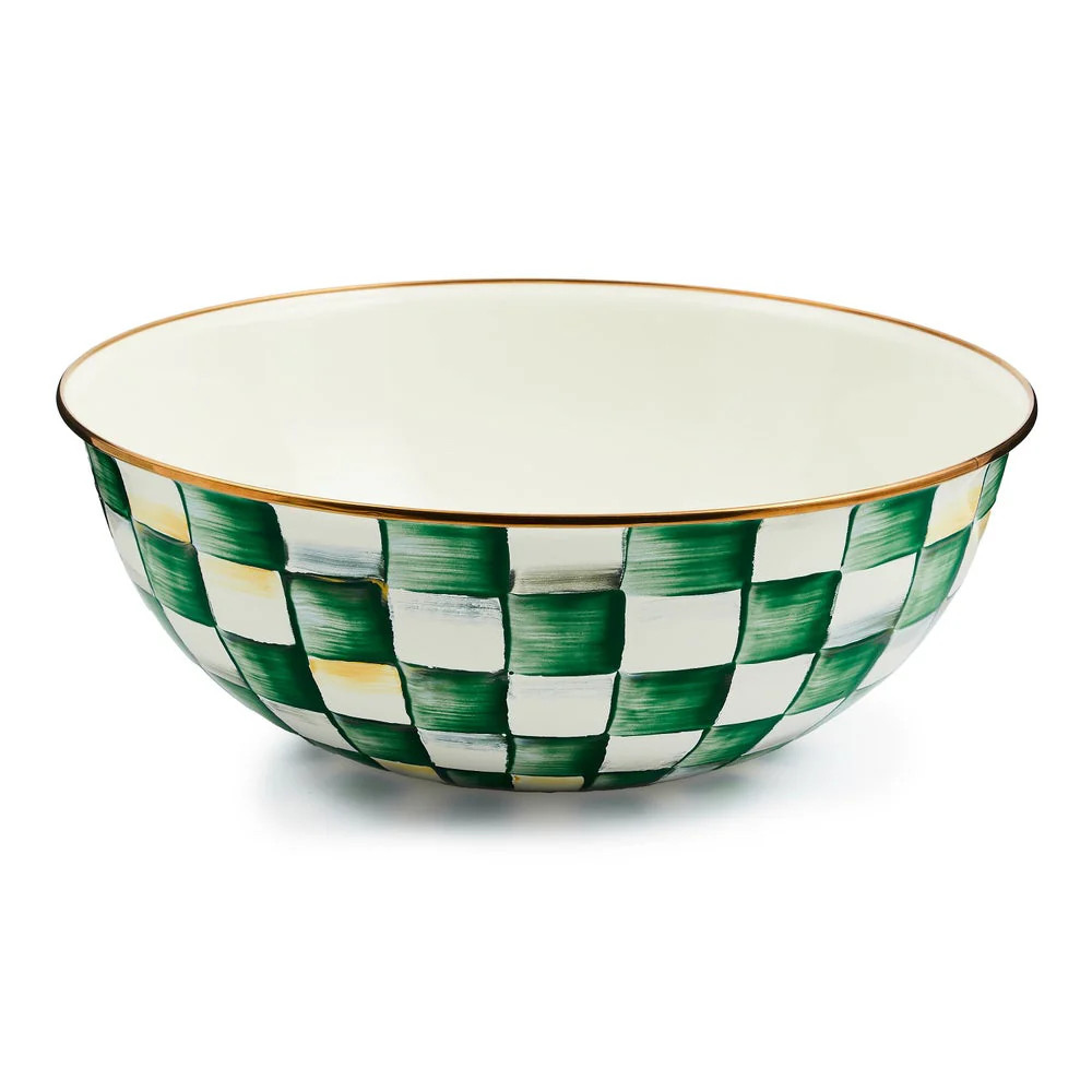 Emerald Check Enamel Everyday Bowl - Image 9