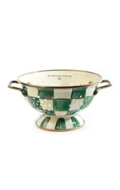 Emerald Check Small Colander