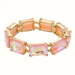 Emerald Cut Gem Stretch Bracelet - Image 4