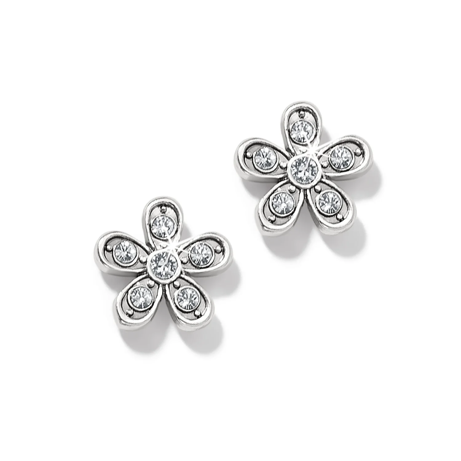 Enchanting Flower Silver Post Earrings