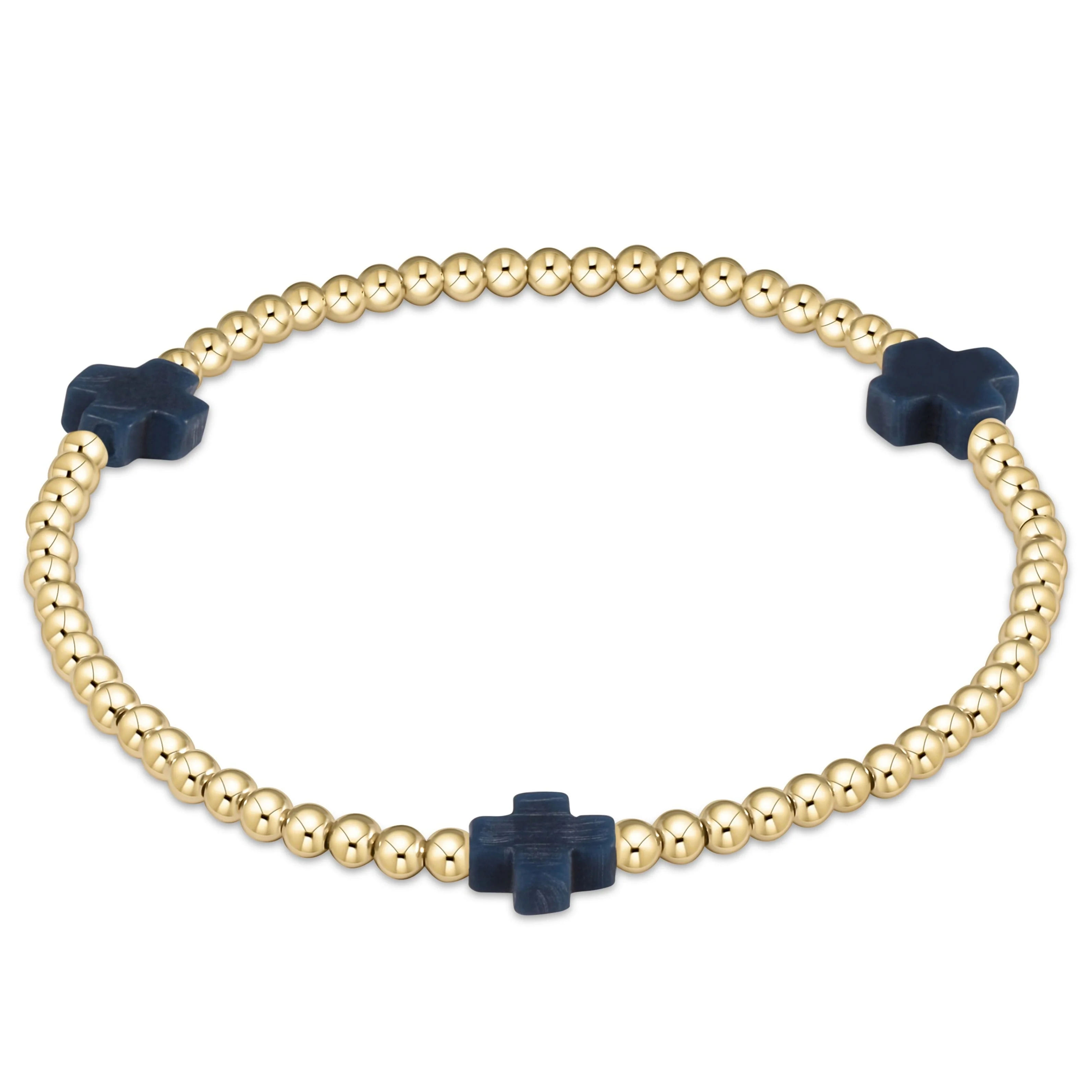 Enewton Extends - Signature Cross Gold Pattern 3MM Bead Bracelet - Image 6