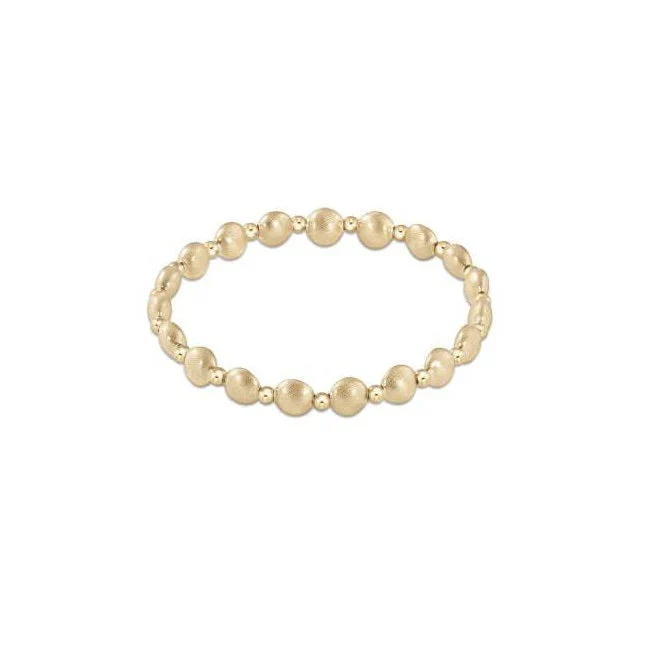 Extends - Honesty Gold Grateful Pattern 6mm Bead Bracelet