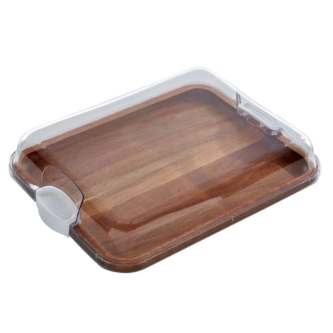 11x14 Acacia Cutting Board with White Handles