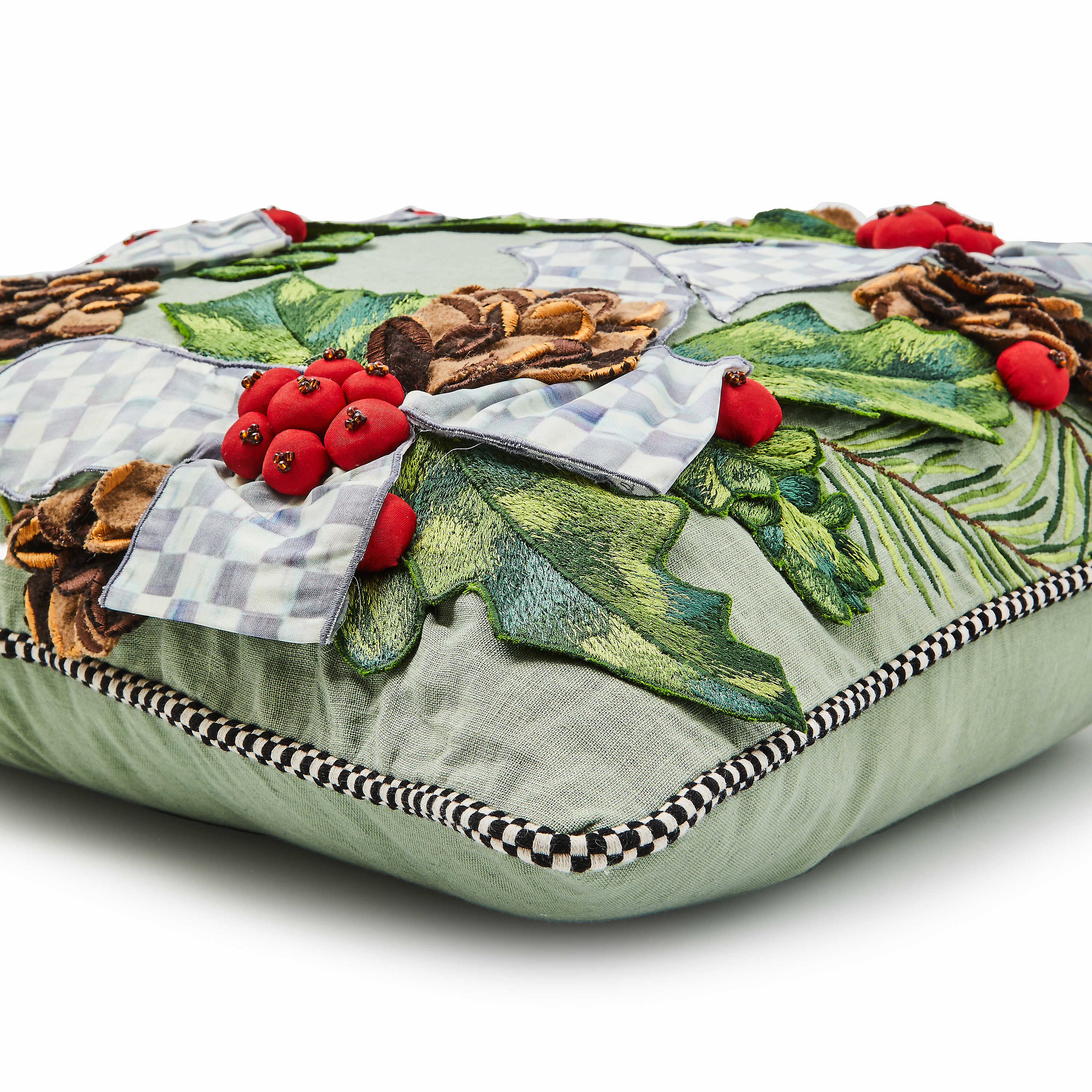 Farmhouse Holly Holiday Throw Pillow - Image 2