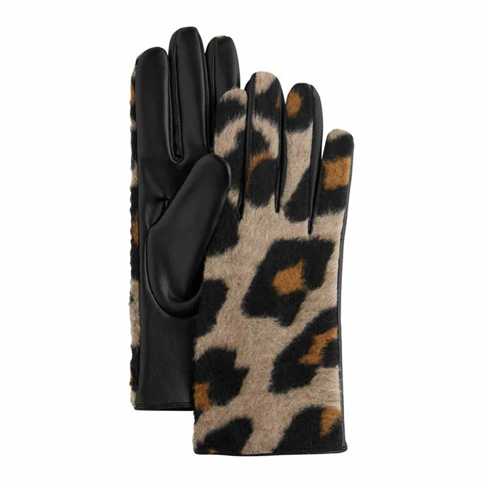 Faux Leather Leopard Gloves - Image 2
