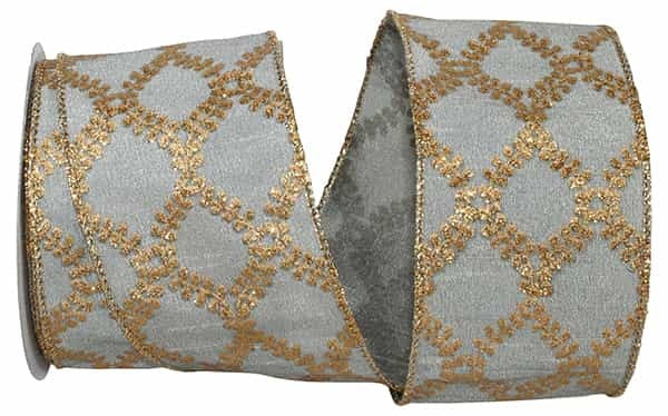Filigree Crest Wired Edge Ribbon 2.5”x10yds