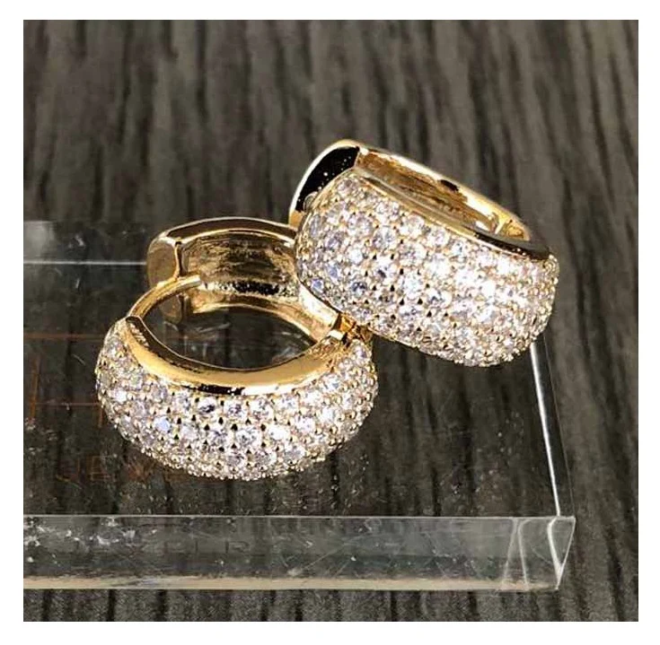 Five Row Medium Huggie Earrings - Image 2