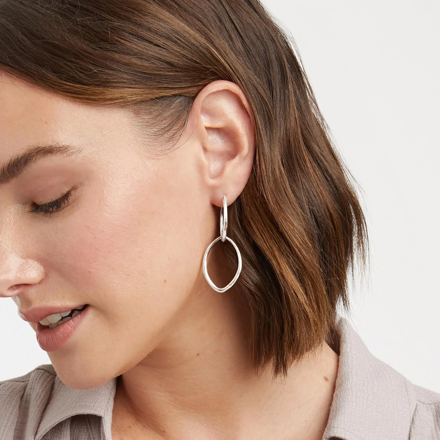 Fleur-de-Lis 2-in-1 Earring Silver - Image 2