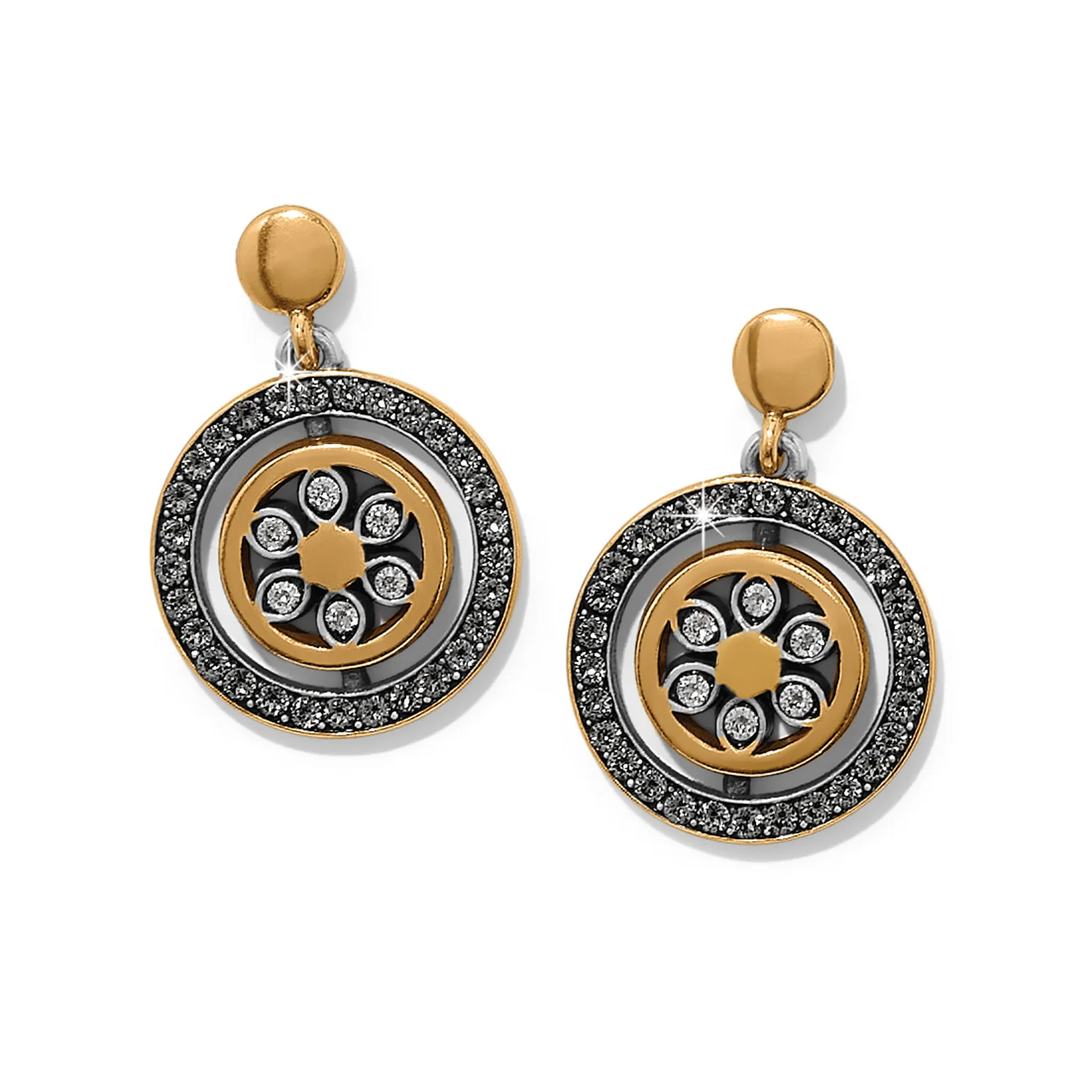 Flora Two Tone Petite Post Drop Earring