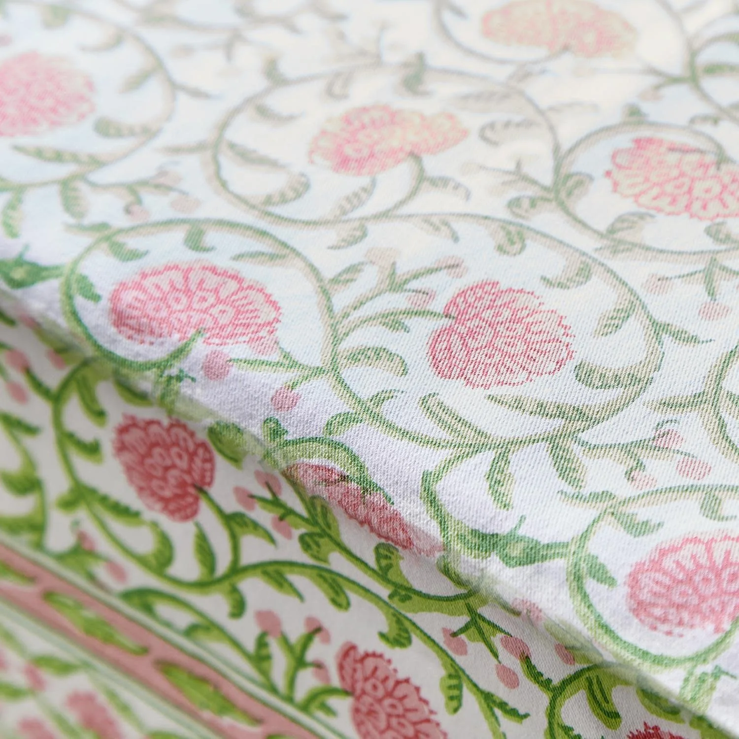 Floral Block Print Table Cloth - Image 2