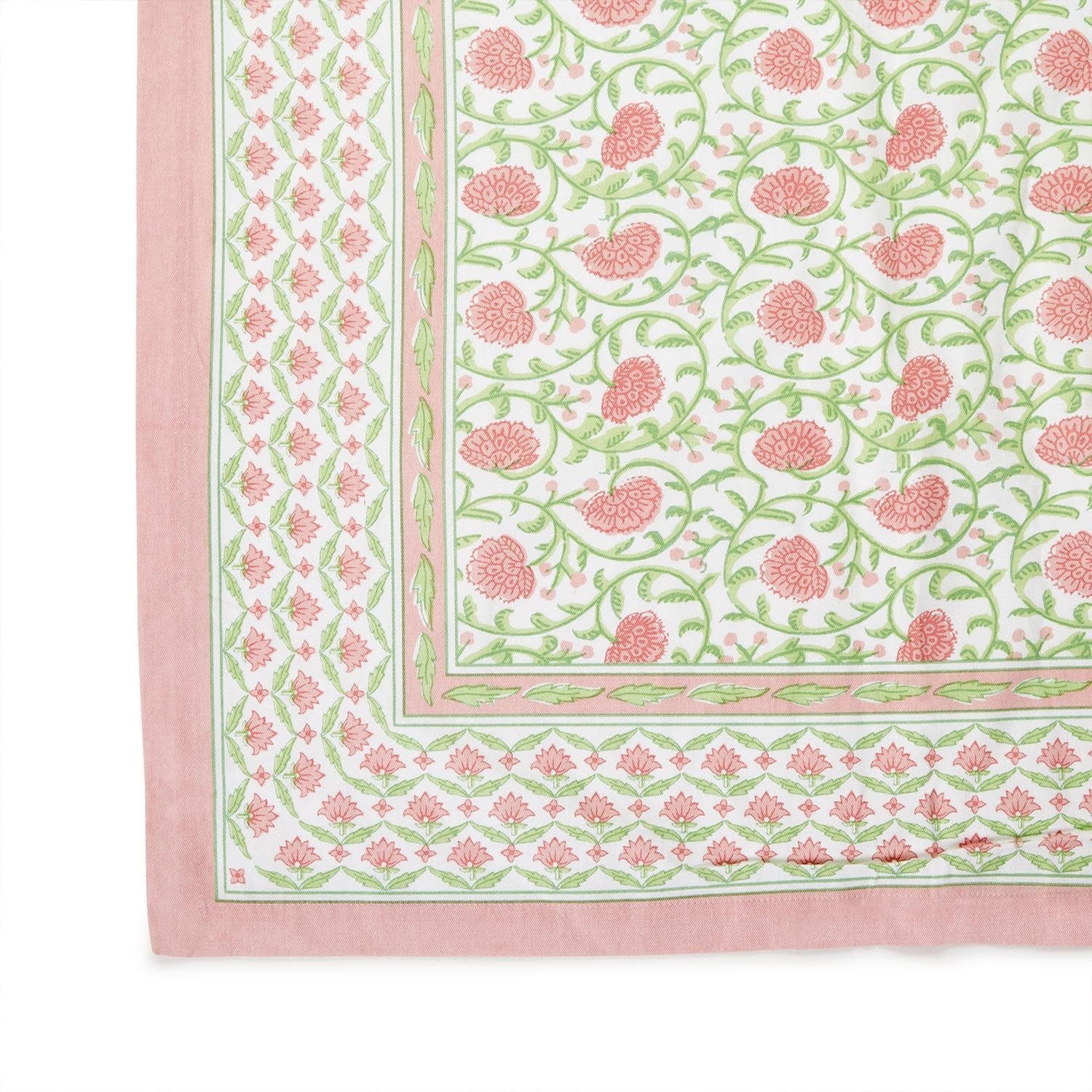 Floral Block Print Table Cloth - Image 3