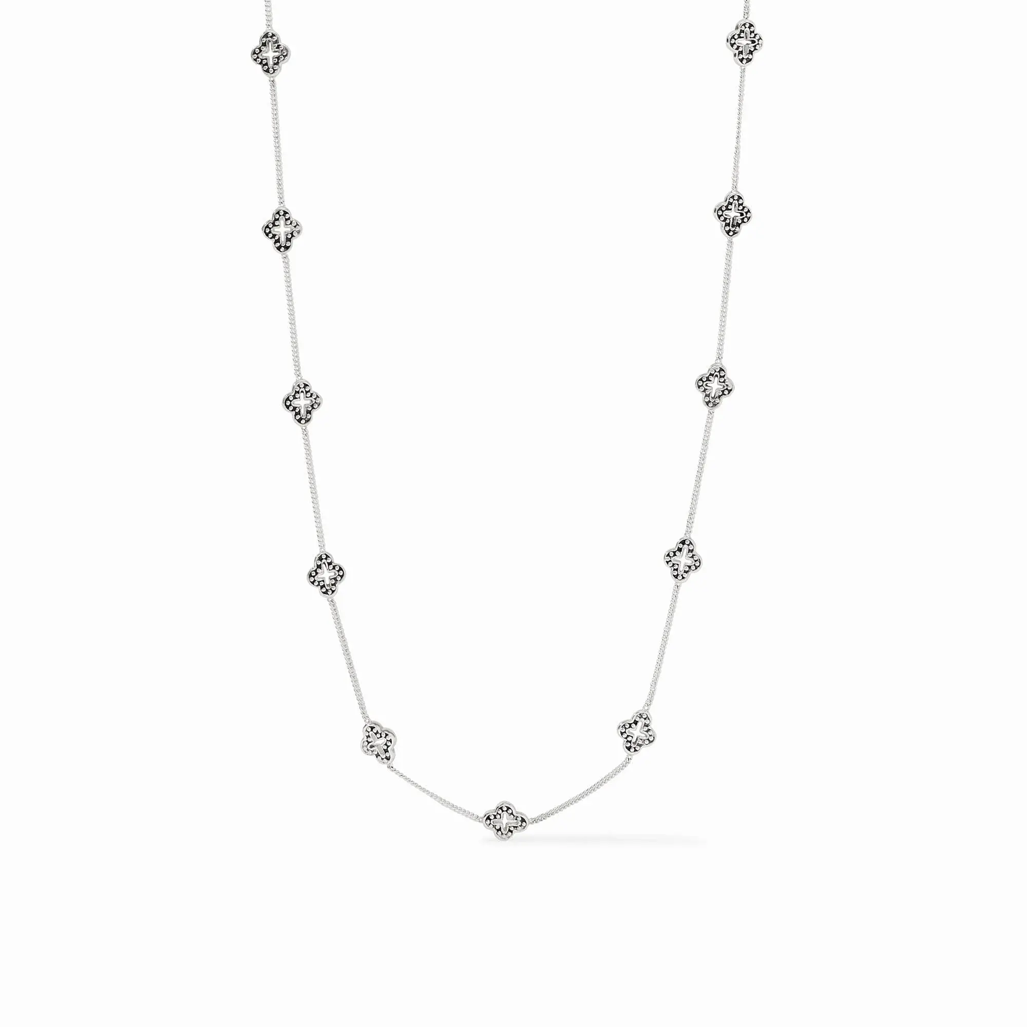 Florentine Demi Delicate Station Necklace Silver