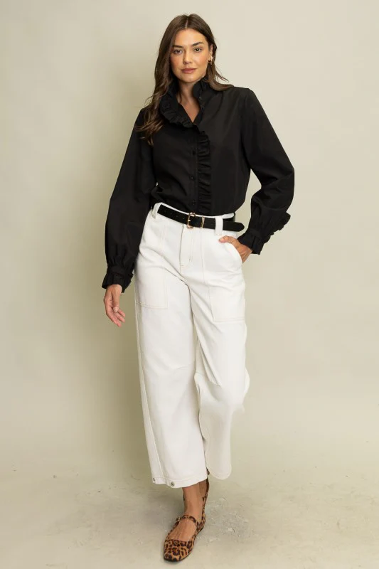 Freya Ruffled Detail Button-Up Blouse - Image 9