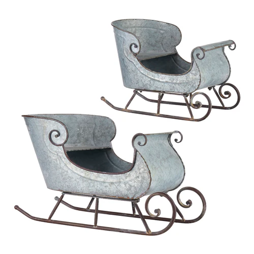 Galvanized Distressed Sleigh