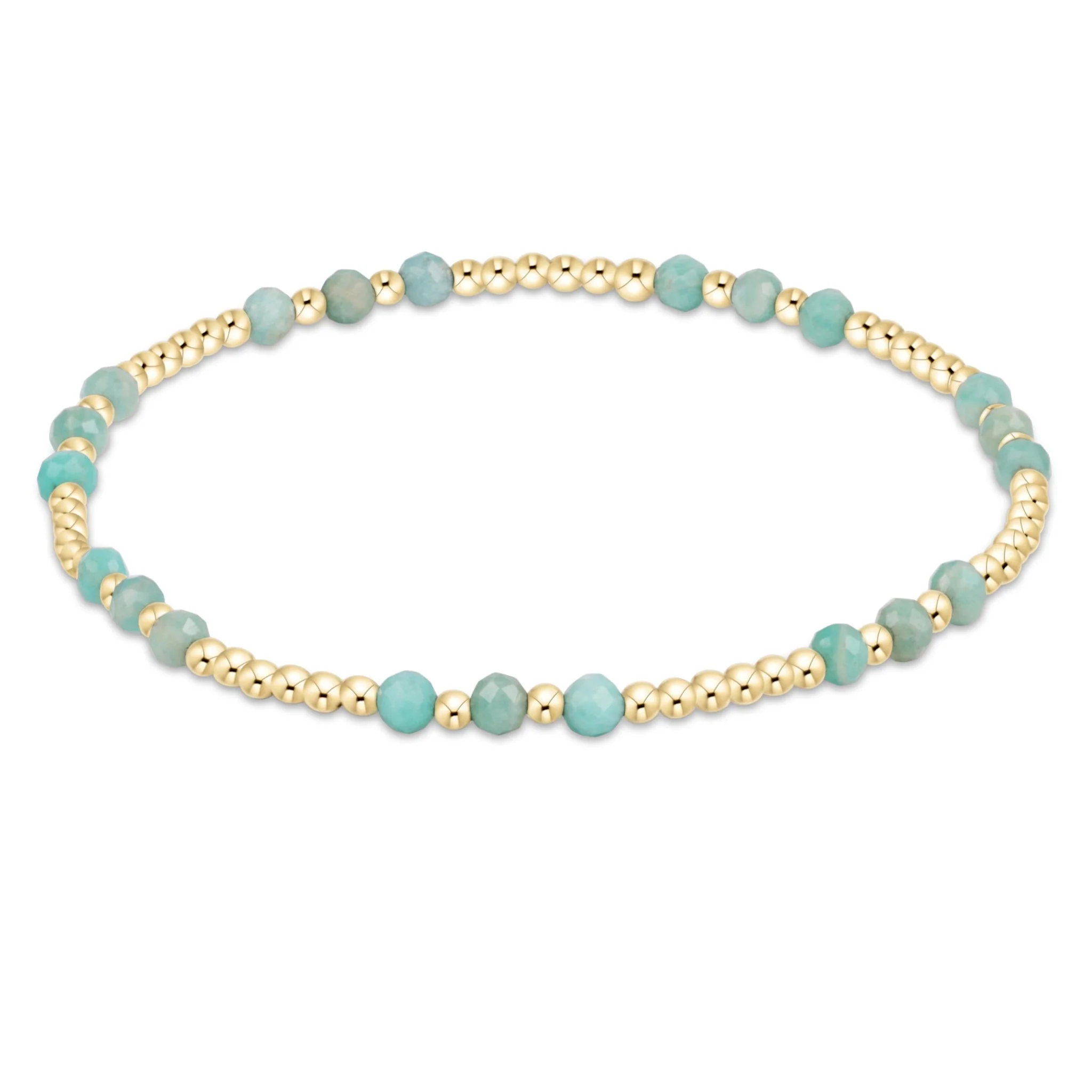 Gemstone Gold Joy Pattern 3MM Bead Bracelet - Image 2