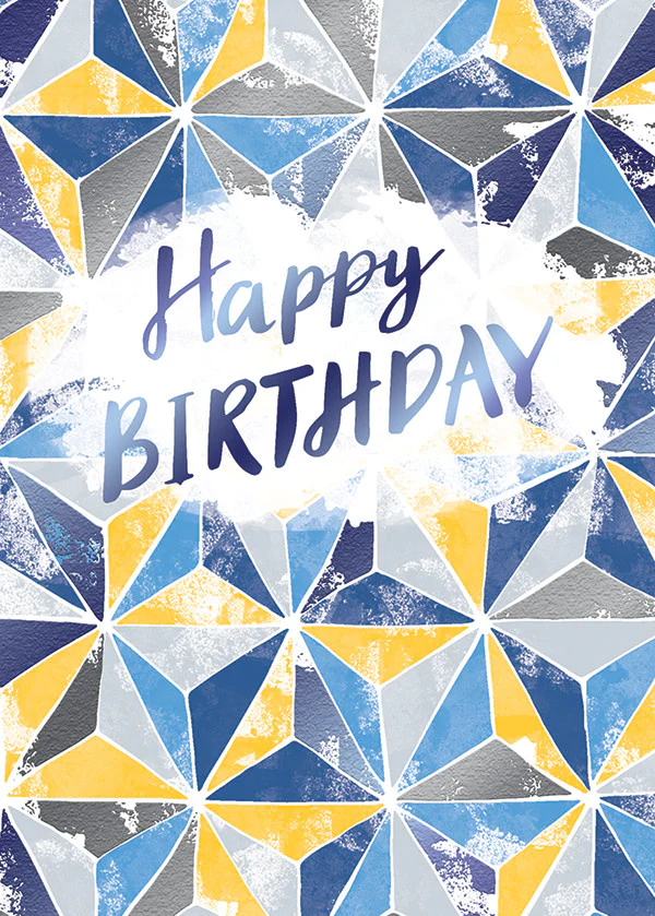 Geometric Stars Birthday Card - Image 2