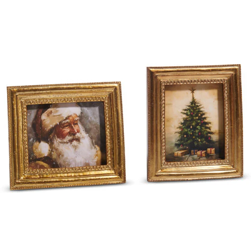 Gilded Christmas Framed Art - Sold Individually