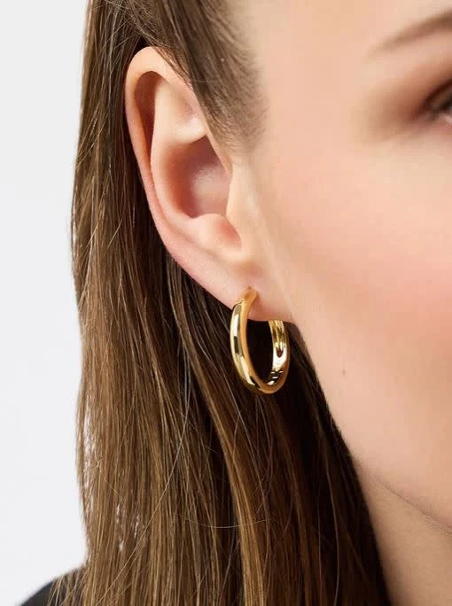 Giulia Gold Hoop Earrings - Image 2