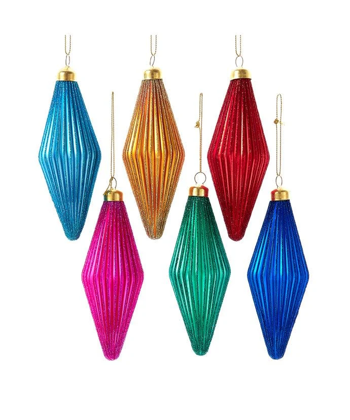 Glass Bright Color Diamond Shape Ornament