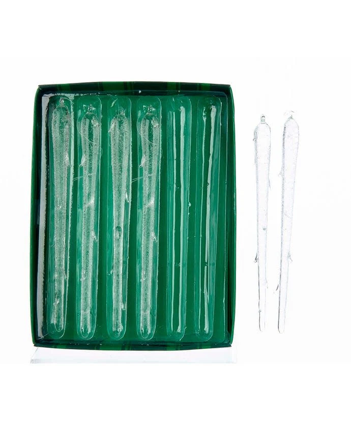 Glass Icicle Ornaments - Sold as a Set