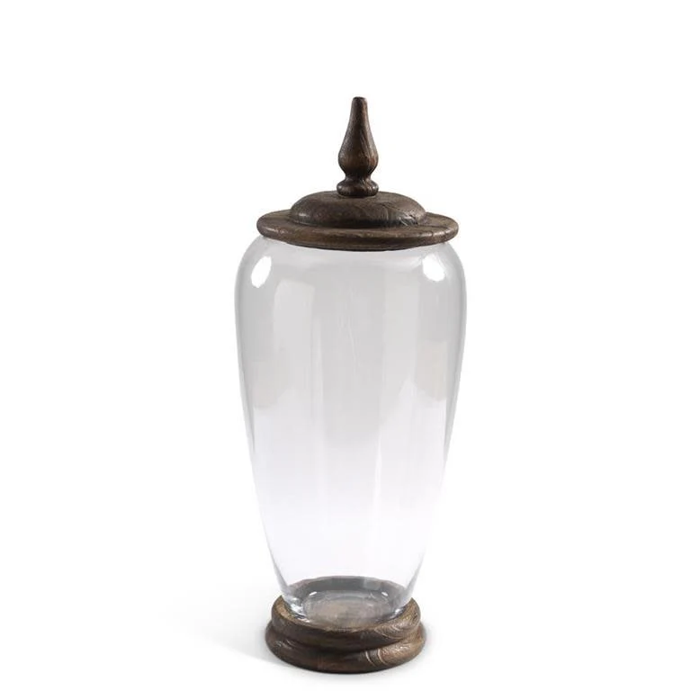 Glass Jars with Wood Base and Lids - Image 3