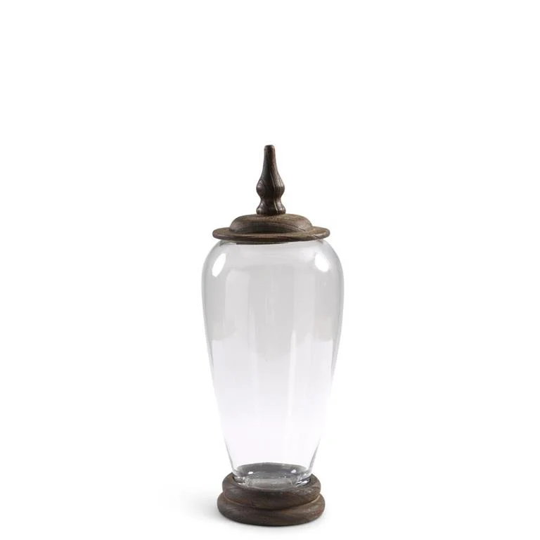 Glass Jars with Wood Base and Lids - Image 5