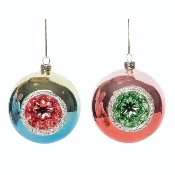 Glass Retro Round Ornament