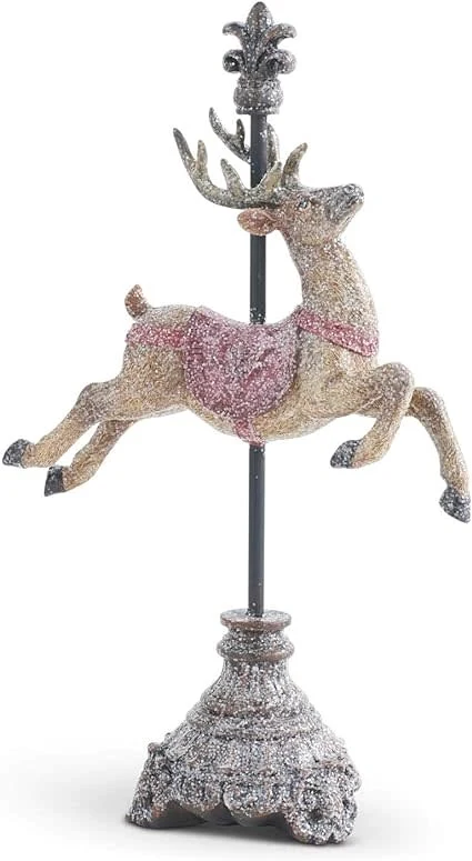 Glittered Resin Finial Reindeers - Image 3