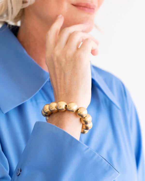 Gold Bead Stretch Bracelet - Image 2