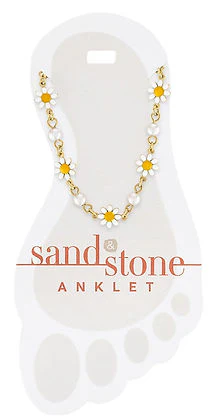 Gold Daisy Sand & Stone Anklet