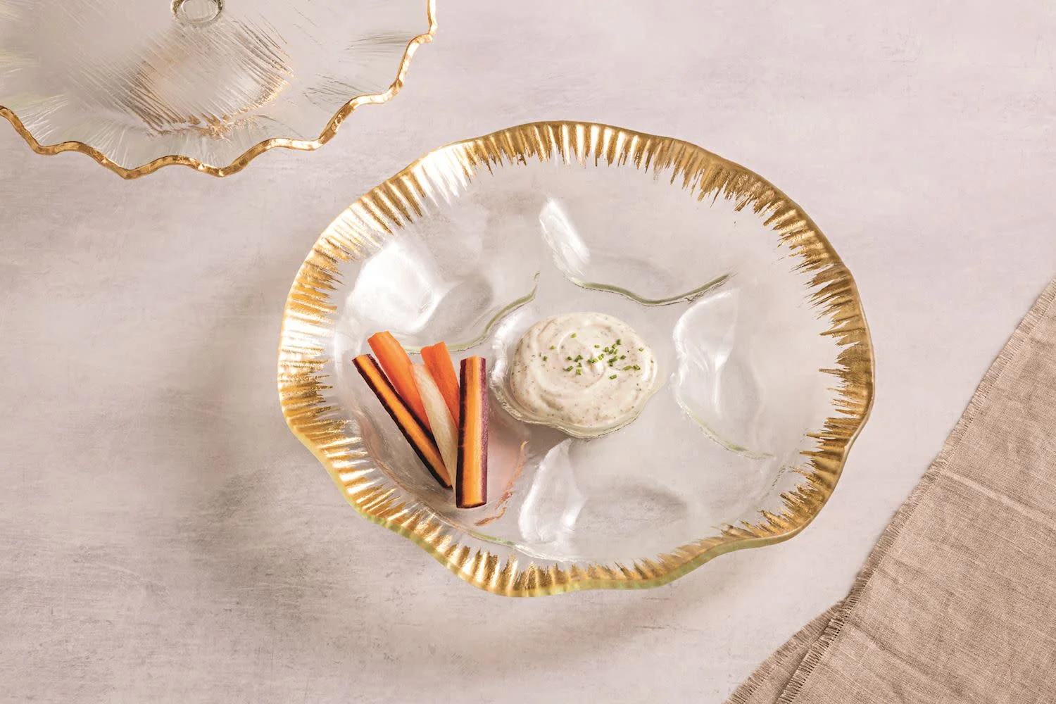 Gold Edge Ruffle Section Platter - Image 2