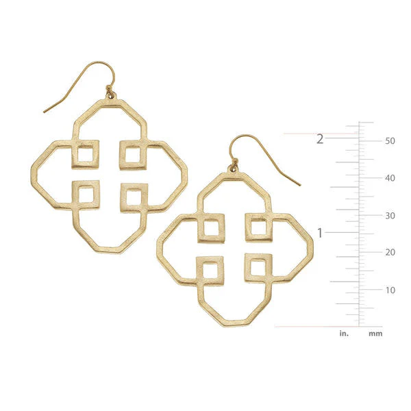 Gold Filigree Cut Out Earrings - Image 2