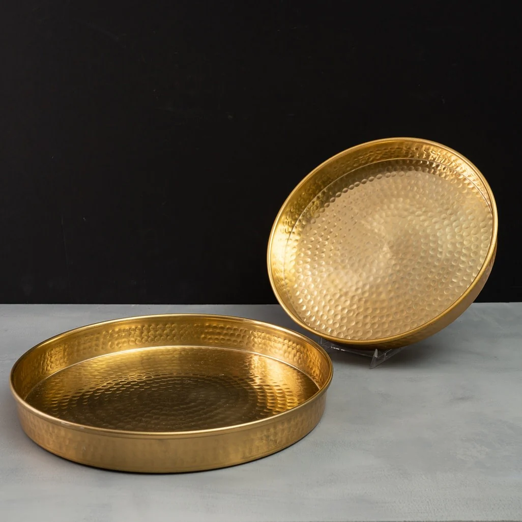 Gold Hammered Tray - Sold Individually