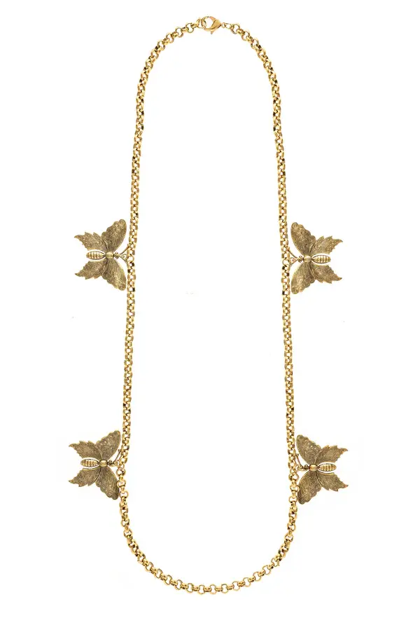 20" Gold Lainey Necklace with Butterflies