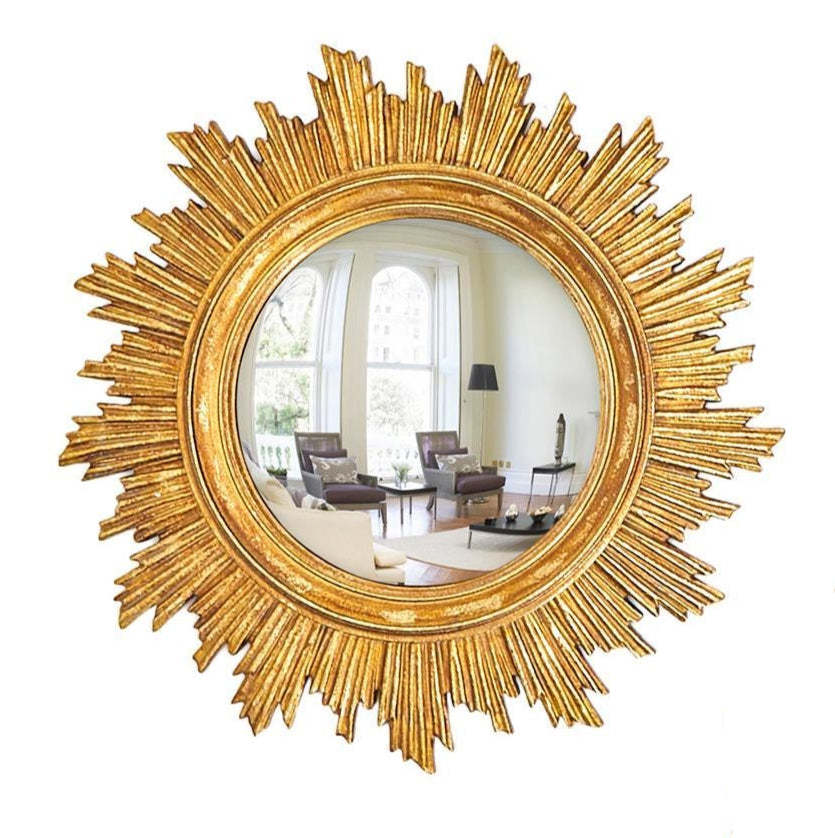 Gold Leaf Convex Wall Mirror - Image 2