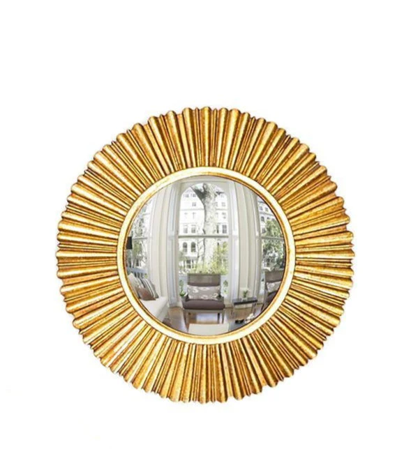 Gold Leaf Convex Wall Mirror - Image 4