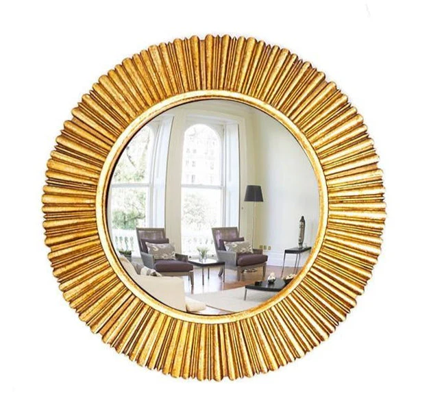 Gold Leaf Convex Wall Mirror - Image 5